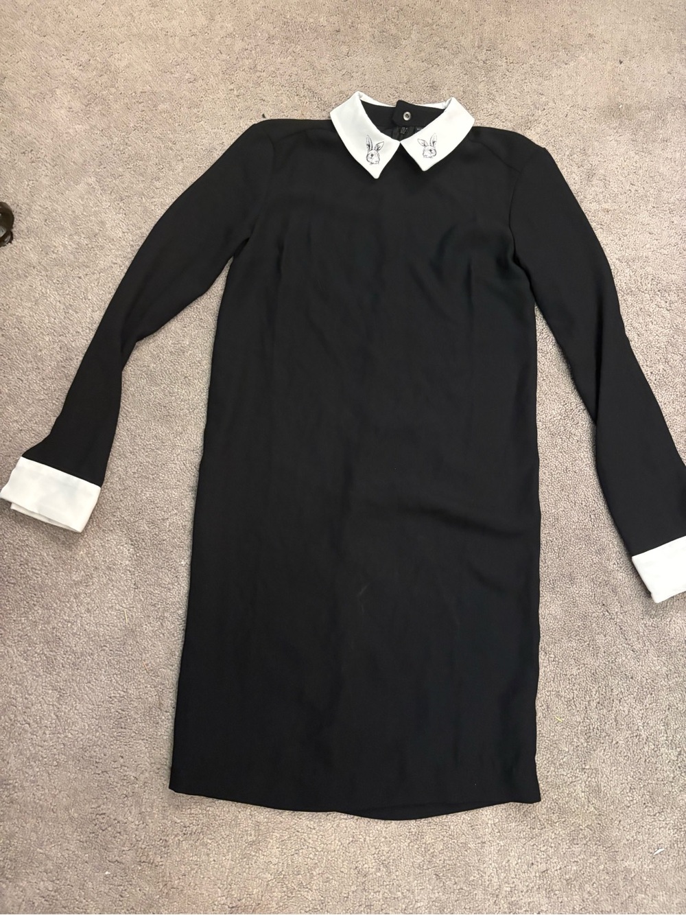 Victoria Beckham for Target Black Shift Dress with White Collar & Cuffs
